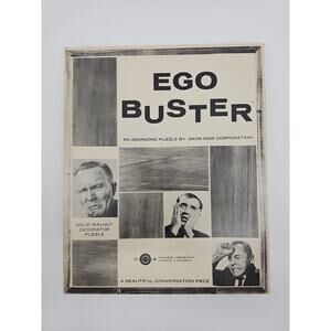 Vintage Ego Buster An Agonizing Puzzle Skor-Mor Company Solid Walnut Prop Decor